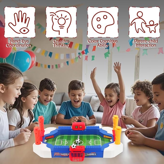 Mini Foosball Table, Soccer Board Game for Kids, 3 4 5 6 7 8-12 Year Old Boys Girls Birthday Gifts, Football Games Pinball Machine, Indoor Outdoor Family Party Sports Toys