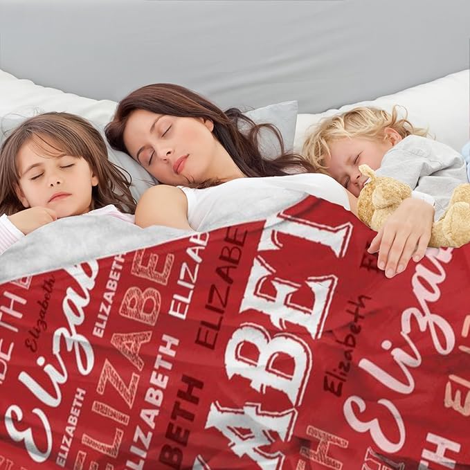 Ship Next Day, Personalized Baby Blanket with Name - Printed in USA, Custom Name Blanket for Boys Girls Kids, Customized Flannel Blankets Gifts for Teen Shower Toddlers Christmas Brithday