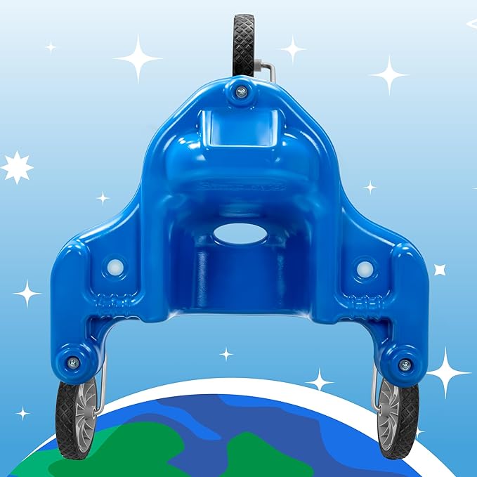 Simplay3 Galaxy Glider Ride-On Toy for Toddlers and Kids Ages 1-1/2 to 5 Years, 360-Degree Spinning Sensory Riding Toy for Kids, Blue