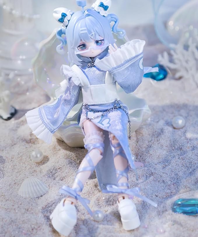 CALEMBOU BJD Blind Box, Ocean Gemstone Series 18cm Ball Jointed Doll, Cute Dress Up Doll with Joints, Collection Action Figure for Birthday Christmas