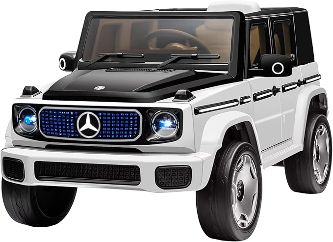 Kids Ride On Car, Electric Car for Kids, 12V Ride on Truck Toy w/Remote Control, LED Light, 3 Speeds, Music, Aged 3-5 Years Old, White