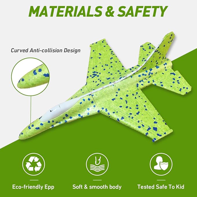 3 Pack Airplane Launcher Toys, 13.2 inch LED foam 2025 F-15 Eagle fighter jet ＆ Glider Catapult Plane for Boys, Flying Toys Christmas Birthday gifts for Boys Girls 4 5 6 7 8 9 10 11 12 Year Old