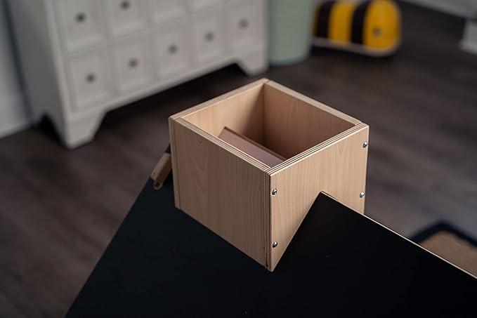 Avenlur Indoor Montessori Wooden and Waldorf Style Playhouse for Toddlers with Double Chalkboard Roof. Sturdy Play Set Structure for Children and Kids ECC Early Childhood Day Care, Preschool Playroom