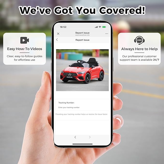 TOBBI Kids Electric Ride On Toy Car, Toddlers Battey-Powered Vehicle with Parental Remote Control/Soft Start/3 Speeds/Horn & LED for Children Ages 3-6 Years-Red