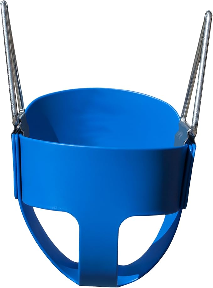 Gorilla Playsets 04-0008-B/B Full Bucket Toddler Swing, Blue Bucket, Blue 60" Plastic Coated Chains, 50 lb Capacity