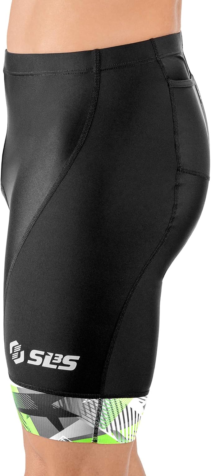 SLS3 Triathlon Shorts - Men's Padded Tri Shorts with 2 Pockets, Medium Compression