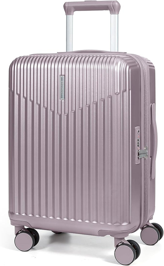 BAGSMART Carry On Luggage 22x14x9 Airline Approved with Spinner Wheels,100% PC Hardside Expandable Luggage with TSA Lock for Trips, 20 Inch Rolling Suitcases for Men Women,Purple