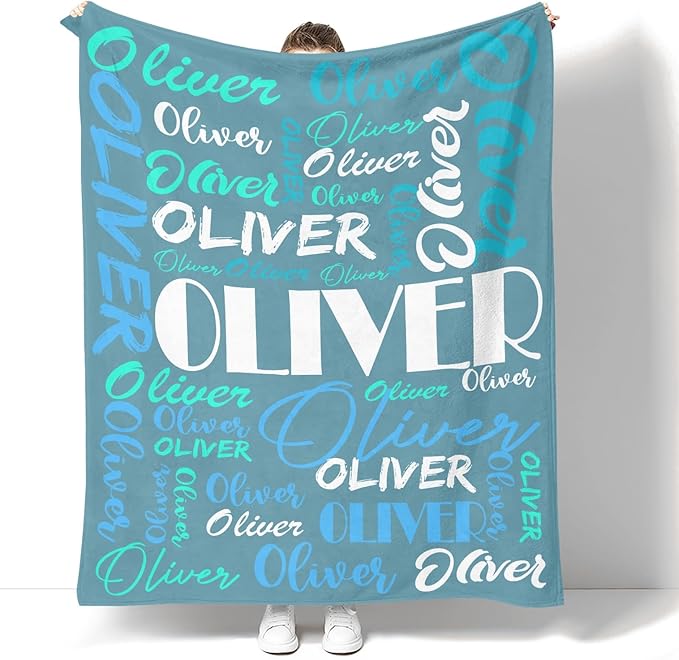 Dr.TOUGH Personalized Name Blanket Personalized Blanket for Adult Kids Flannel Customized Personalized Blankets and Throws