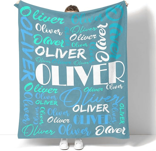 Dr.TOUGH Personalized Name Blanket Personalized Blanket for Adult Kids Flannel Customized Personalized Blankets and Throws