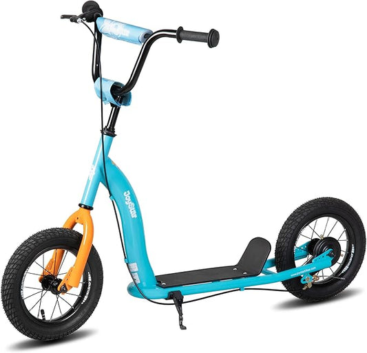 JOYSTAR Kick Scooter for Kids 5+ Teens & Youth, Lightweight Kids Scooter with Adjustable Handlebar, 2 Wheel Scooter for Boys & Girls, 12" Inflatable Wheels Rear Drum Brakes