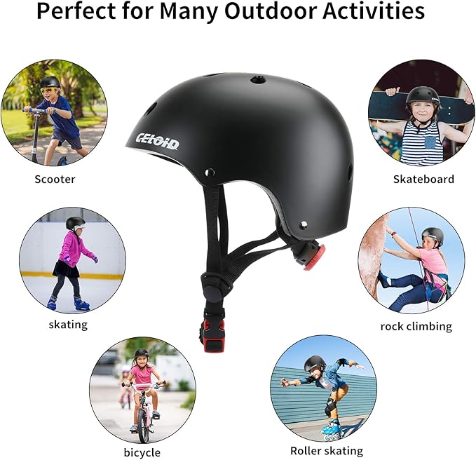 Kids Bike Helmet,Toddler Skateboard Helmets for Ages 2-3-5-8-14 Years Boys Girls，Adjustable Multi-Sport Bicycle Skateboarding Football Roller Skating Scooter Rollerblade Balance Bike Helmet