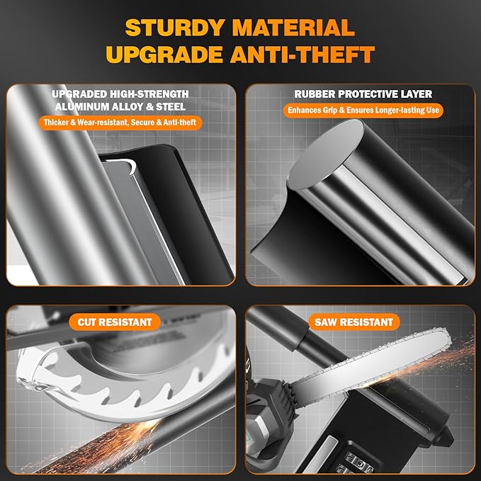 Bike Lock, Heavy Duty Bicycle Locks Anti Theft with Security Steel Cable, 4-Digit Resettable Combination U Lock 16.5mm Shackle, Combo Long Bike U Lock Keyless for Bike MTB Road Outdoor & Door