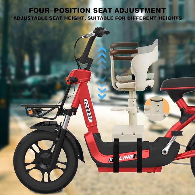 Bike Child Seat,Front Mount Detachable Bicycle Kids Seat, Child Seat with Shock Absorbing Pedal Guardrail，Suitable for Pedal Scooter Motorcycle Bicycle