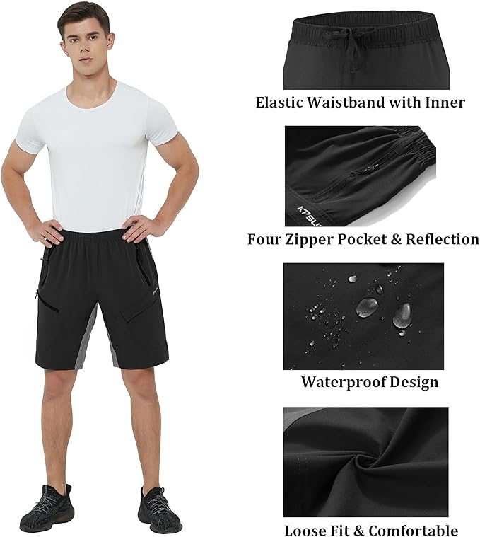 Men's Mountain Bike Shorts 3D Padded Baggy Bicycle Riding Cycling Shorts Quick Dry Lightweight Biking Shorts