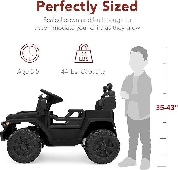 Best Choice Products 6V Kids Ride On Toy, Mini Truck, Electric Play Car w/Parent Remote Control, 4-Wheel Suspension, LED Lights, 2 Speeds, Functional Horn, 3.1MPH Max Speed - Black