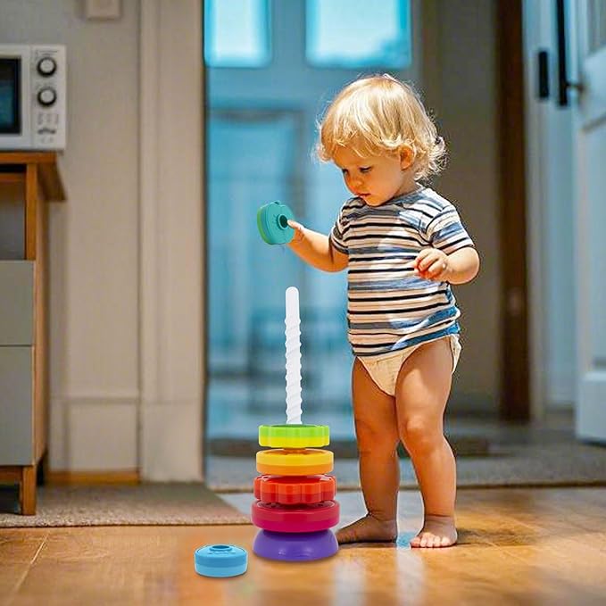 Montessori Toys for 1+ Year Old, Educational Stacking Spinning Baby Toys, Learning Toys Sensory Toys for Toddlers 1-3, Christmas Birthday Easter Gift for Babies 12-18 Months