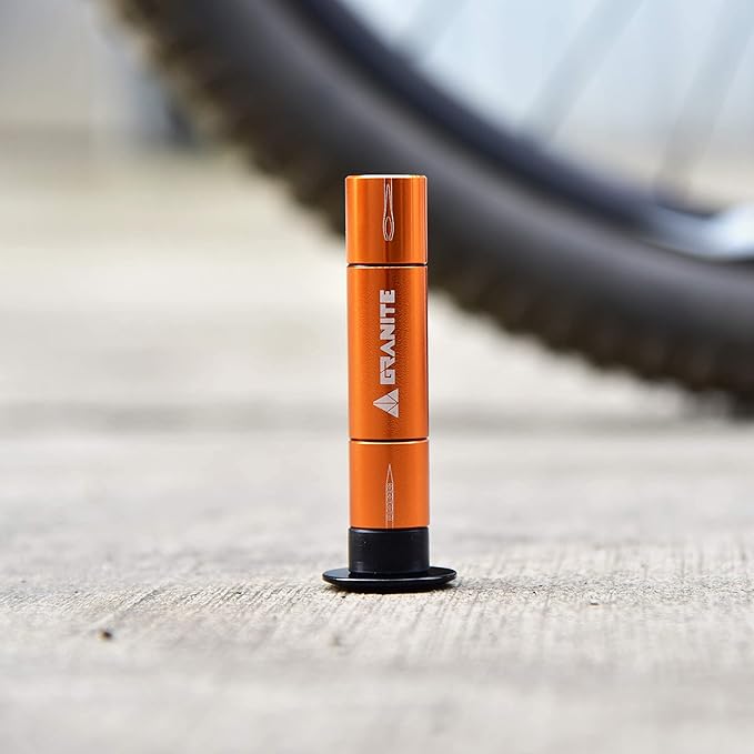 Granite Stash Tubeless Flat Tire Repair Kit Bike Tool Kit - Easy Handlebar Storage - Complete Bike Tire Plug Kit - 2 Different Size Tire Plugs - Portable - Easy and Effortless Usage (Black)