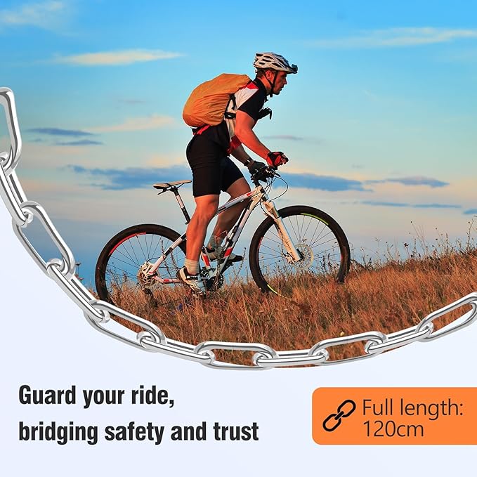 Heavy Duty Bike Chain Lock – 5 Digit Combination Anti-Theft Bicycle Lock, 4.7 Feet,Hardened Steel Square Links,High Security Keyless Bicycle Lock for E-Bike, Motorcycle, Scooter, Gate