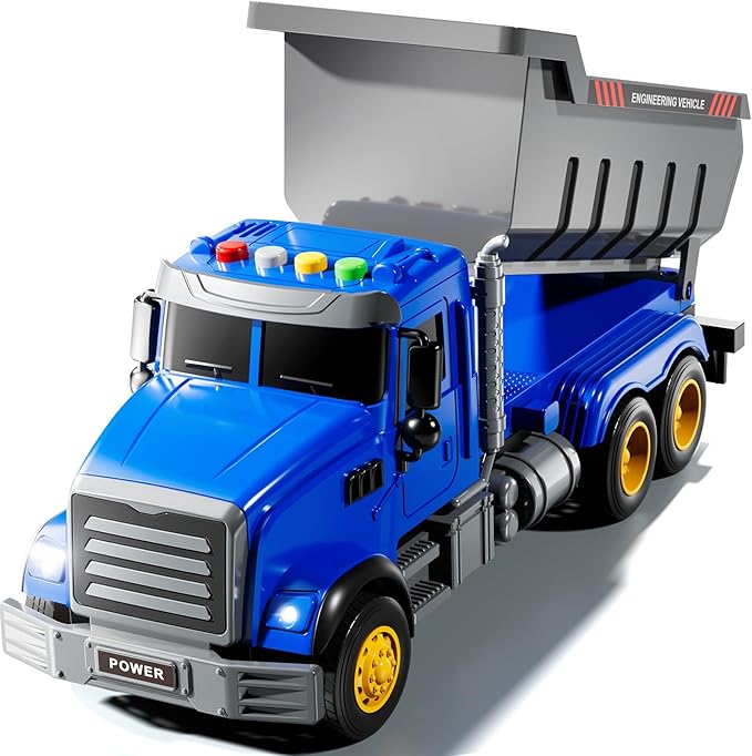 Toddler Trucks Toys for Boys 3-5 Years Old, Dump Truck with Lights and Sound, Kids Construction Playset, Garbage Car Toys Vehicle Playset for Kids Aged 3 4 5 6 7 8