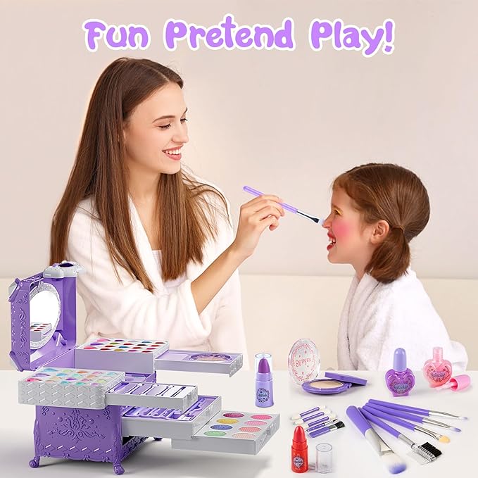 Websonaw Kids Makeup Kit for Girl,Safe & Non Toxic Washable Makeup for Kids