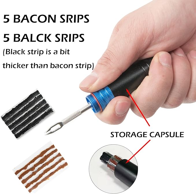 RRK Tubeless Bike Tire Tool, Repair Kit and Sealant Injector Syringe Set with Valve Removal Tool Kit