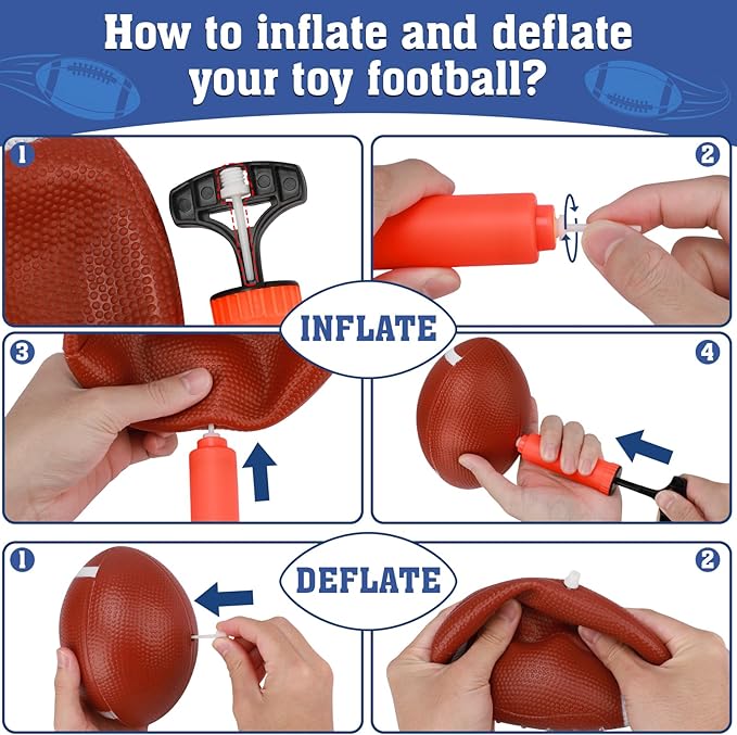 Football Toss Game with 4 Inflatable Balls, Indoor/Outdoor Football Throwing Target Toy for Kids Ages 4-7 8-12- Perfect Christmas Birthday Gifts for 4 5 6 7 8 9 10 11 12 Year Old Boys Girls