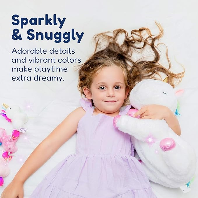 PixieCrush Unicorn Stuffed Animals for Girls, Set of 5 - Mommy with Babies - Magical Giant Stuffed Animal - Enchanting Unicorn with Babies Set - Plush Animals for Kids