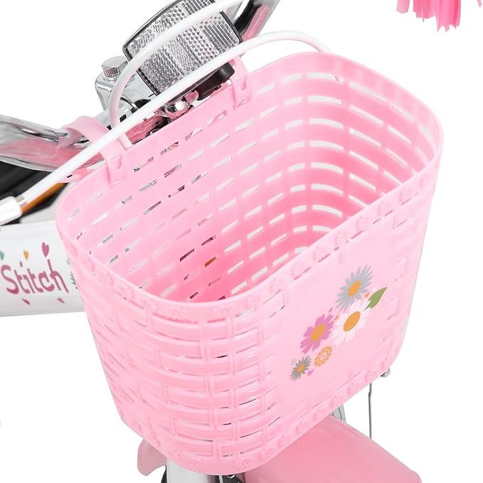 JOYSTAR Kids Bike for 2-7 Years Girls Boys w/o Dual Handbrake 12 14 16 Inch Princess Girls Bike with Training Wheels Doll Seat Streamers Boys Bikes with Flag & Water Bottle, Kids' Bicycle