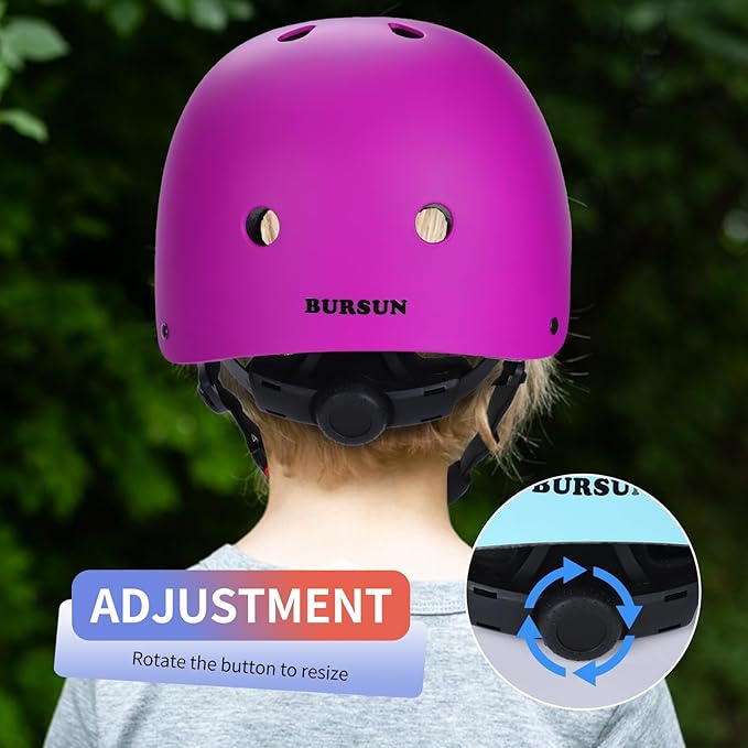 BURSUN Kids Bike Helmet Ventilation & Adjustable Toddler Helmet for Ages 2-14 Kids Boys Girls Multi-Sport Helmet for Skateboard Roller Skateing Bicycle Scooter blance Bike