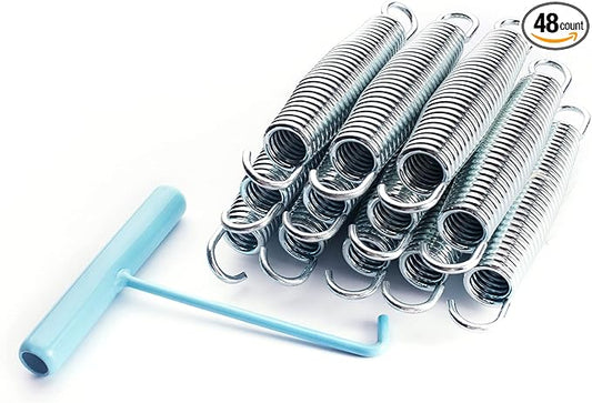 SkyBound Universal Replacement Trampoline Springs with Spring Tool | Heavy-Duty Galvanized Steel | Set of 12-48 | Sizes 3.5" to 8.5" | for Skywalker, JumpKing, UpperBounce, SportsPower and Others