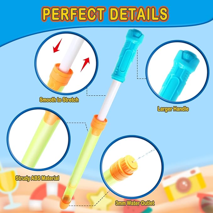 Water Gun for Kids, 10 Pack Pool Water Squirter Blaster, 35 ft Range Squirt Gun Bulk, Water Soaker Shooter for Summer Outdoor Game Pool Beach Party