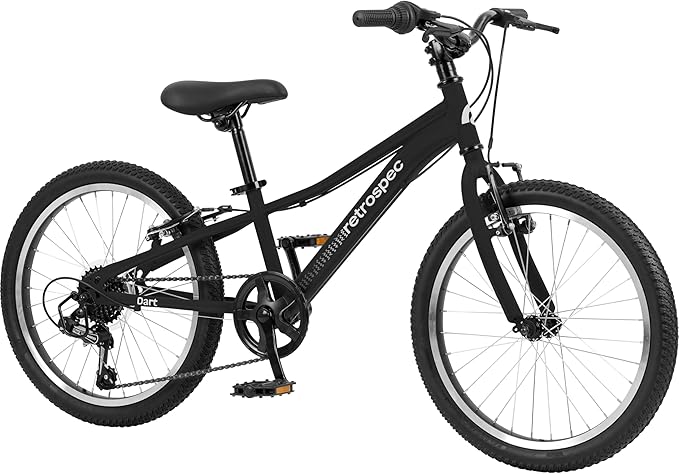 Retrospec Dart 20 & 24 Inch Kids Bike - 7-Speed Hybrid Bicycle for Ages 6-11 with 29in All-Season Tires & Shock Absorption - Adjustable Height Youth Bike with V-Brakes & Smooth Gear Shifting