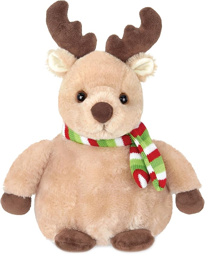 Bearington Big Bucky Reindeer Stuffed Animal, 11.5 Inch Christmas Plush Gifts for Kids, for Ages 3-14