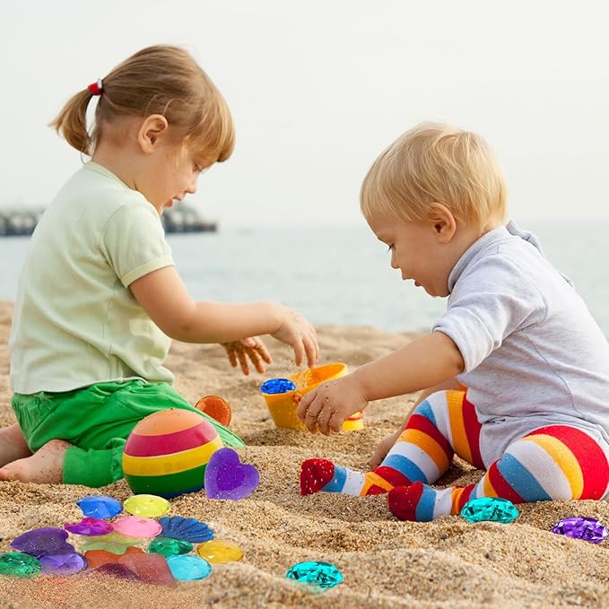 Diving Gems Pool Toys, 15 PCS Colorful Big Diamond Easter Eggs Filler Diamond Toys, Sinking Swimming Pool Toys, Underwater Gemstones Diving Dive Throw Swimming Water Games Summer Pirate Gifts Toys