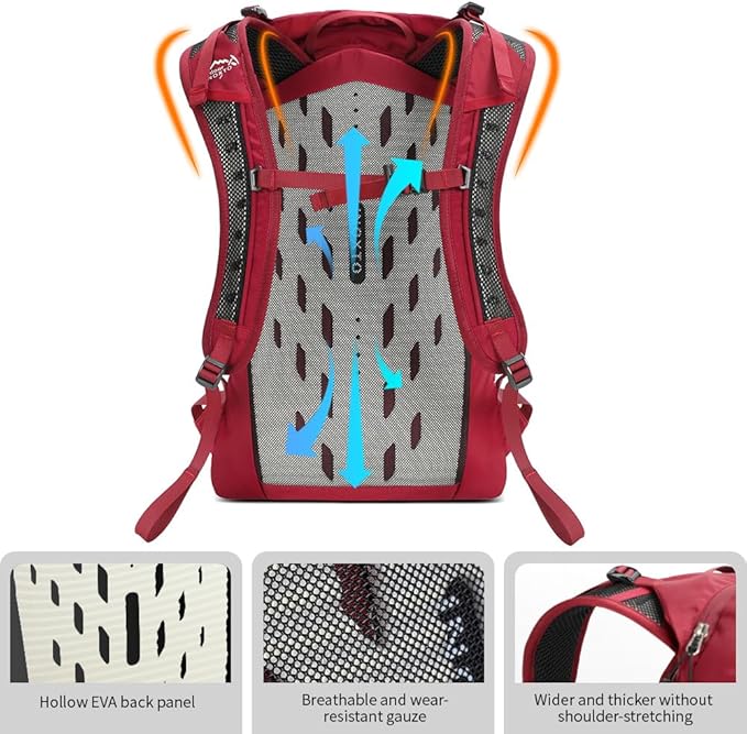 Hiking Hydration Backpack with 3l Water Bladder for Women and Men 25L Water Backpack for Hiking, Cycling, Climbing, Camping