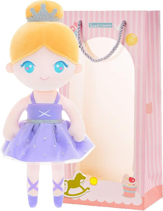 Gloveleya Baby Doll Girl Gift Ballerina Plush Soft Doll Light Purple