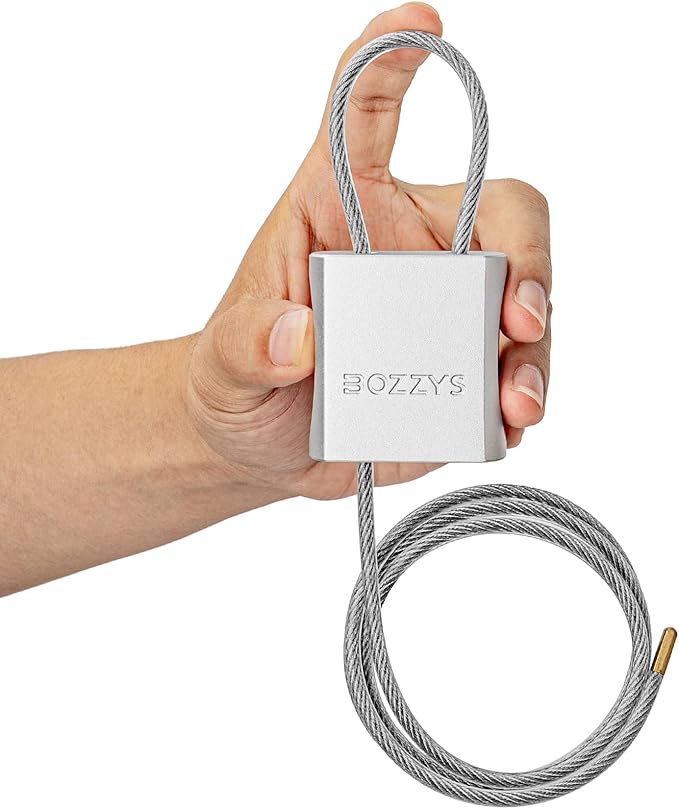 Adjustable Cable Locks with 3 Keys | L 3.28ft x D 1/6in Aluminum Steel Cable Padlock for Bikes, Gate, Lockers & Outdoor Gear | Keyed Different & Silver