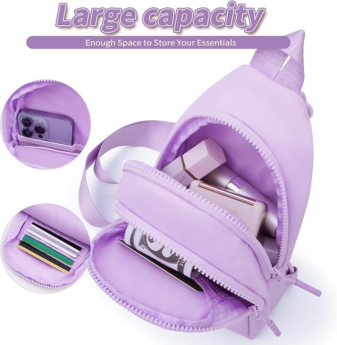 Birthday Gift for 5 6 7 8 9 10 11 12 13 14 15 16 Year Old Girls Fanny Pack Crossbody Bags for Women,Cute Trendy Stuff - Lavender,J