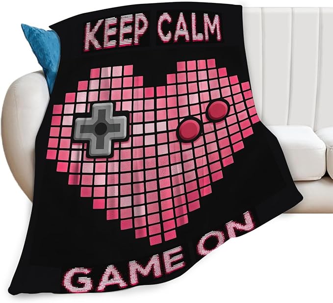 Gaming Blanket Gifts for Girls Boys Gamer Throw Blankets Cozy Plush Fleece Video Game Decor Flannel Fuzzy for Kids 80"X60"