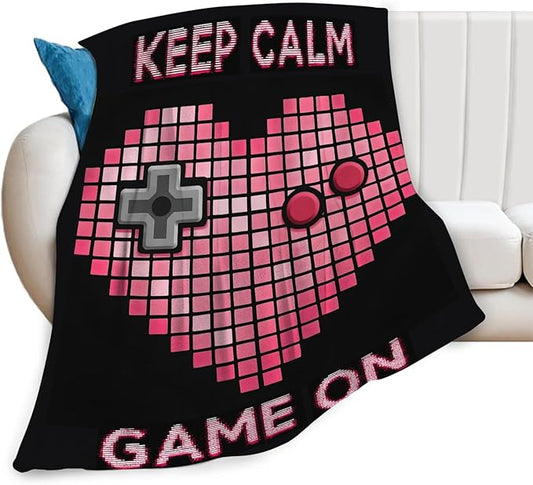 Gaming Blanket Anime Gifts for Girls Boys Gamer Throw Blankets Cozy Plush Fleece Video Game Decor Flannel Fuzzy for Kids 50"X40"