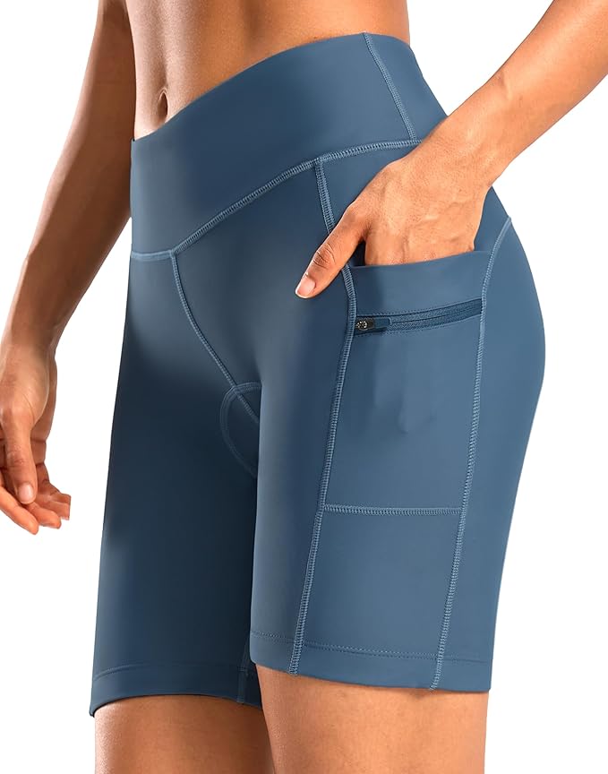 Women's 4D Padded Bike Shorts 5"/7" Riding Underwear Cycling Bicycle Road Biking Cycle Shorts for Women Zipper Pockets