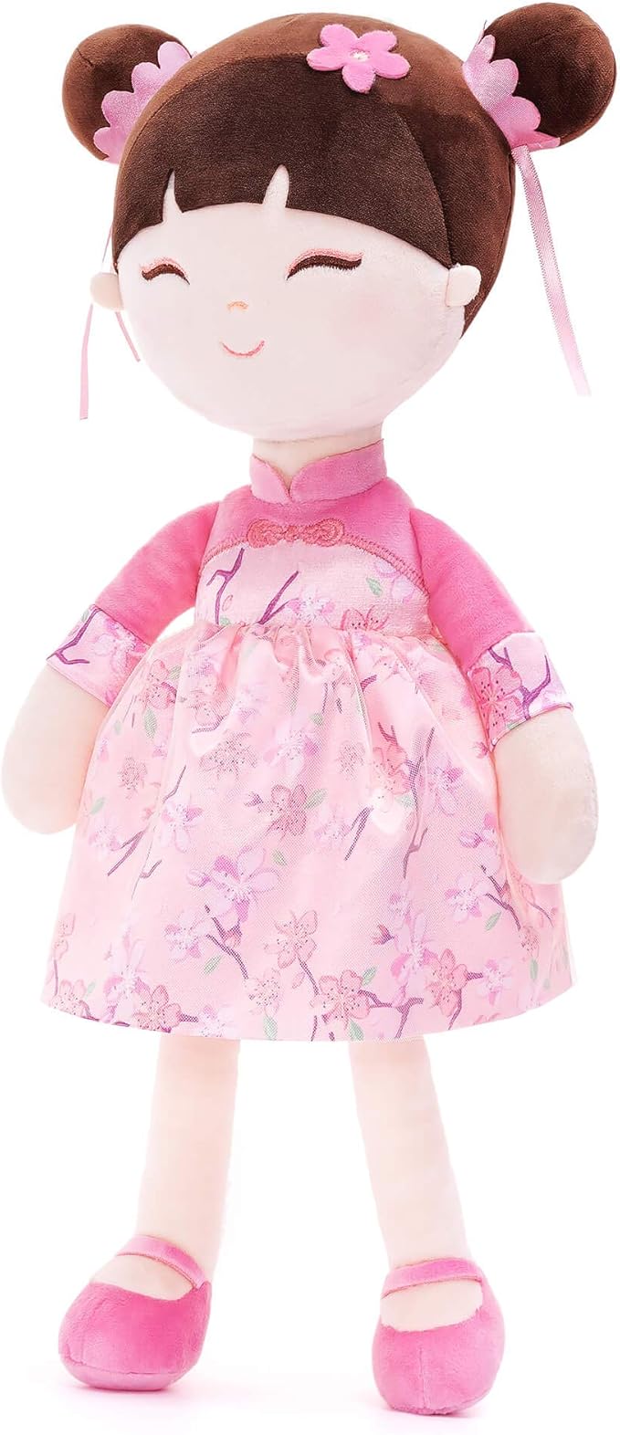 Gloveleya Baby Doll Kids Soft Doll for Kids Plush Toys Chinese Fairy Tale Dolls Toys for Ages 2-4 Peach Fairy
