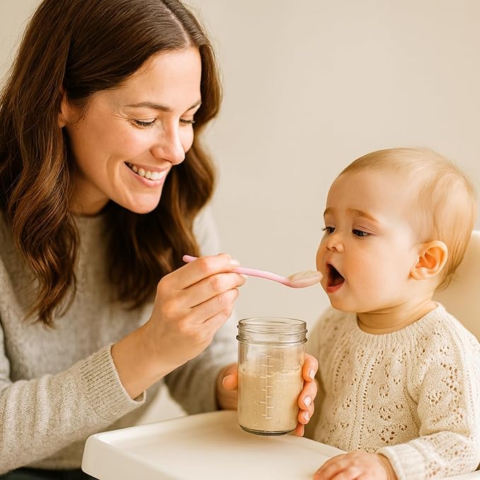 Sursip 8Pcs 4 oz Glass Jars with Lids, Airtight Mason Jars for Baby Food Storage, Juice, Milk, Yogurt, Overnight Oats, Mini Toddler Snack Cups