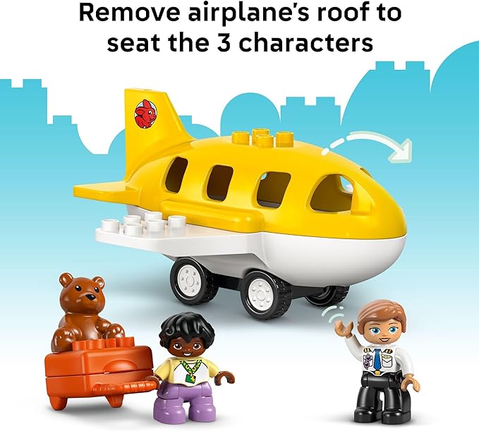 LEGO DUPLO Town First Time at The Airport Building Toy - Learning Play Set for Boys & Girls Ages 1.5+ - Little Ones Use Building Blocks to Explore Emotions - Toddler Gift Idea for Birthdays - 10443