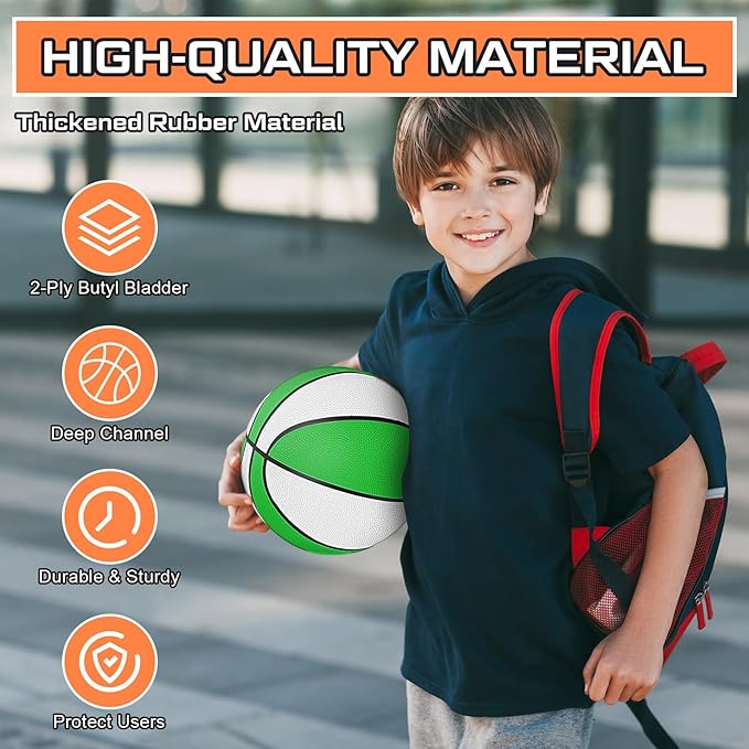 Wettarn 12 Pcs Mini Basketballs for Kids - Size 3 Colorful Rubber Basketball Bulk with Pump for Mini Hoop, Indoor Outdoor Practice, Game, Back to School Party, 7 Inch