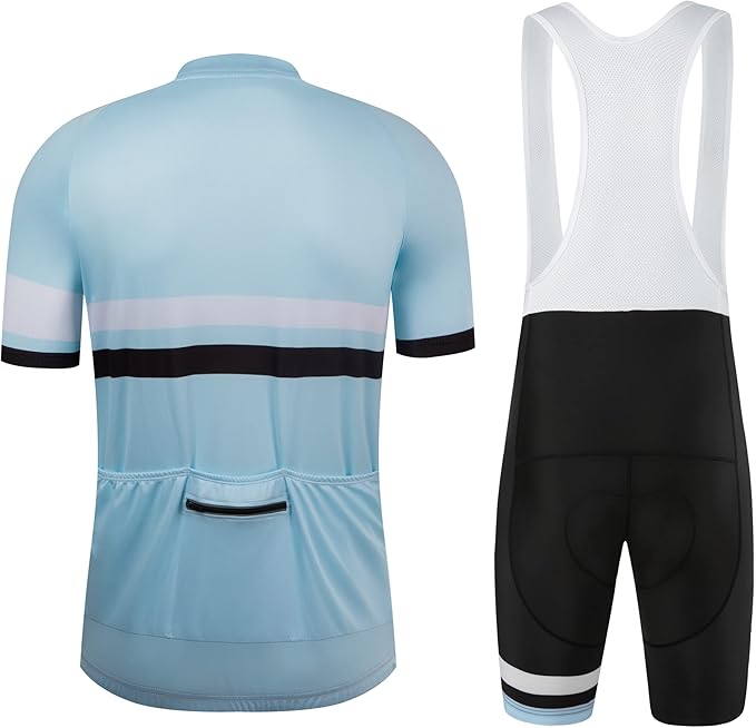 Coconut Ropamo CR Men's Cycling Jersey Set Road Bike Jersey Zipper Pocket Short Sleeves Cycling Kits Bib Shorts 3D Padded