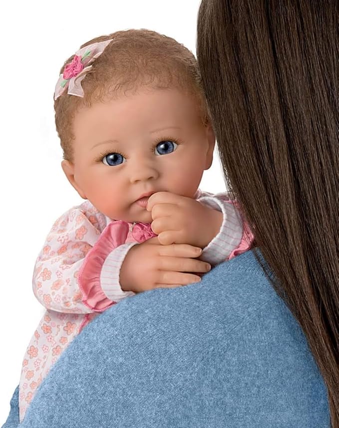 The Ashton-Drake Galleries Katie Reborn Lifelike Baby Doll 19 Inches, Interactive Heartbeat with Breating and Cooing, RealTouch Soft Vinyl with a Poseable Weighted Cloth Body, Hand-Rooted Hair