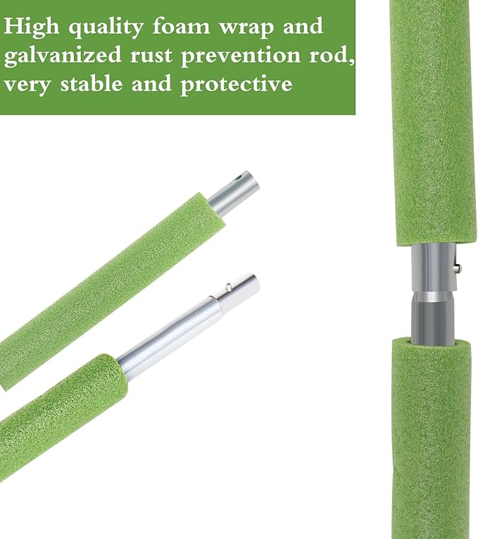 Universal Trampoline Poles, Replacement Poles with Clamp and Hardware, with Enclosure Pole Connecters, Screws and Bolts, Pole Caps