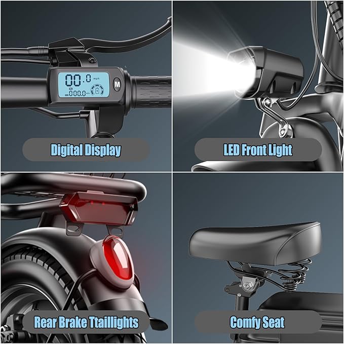 Electric Scooter Adults, 850W Peak Motor, 25 Miles Range, EScooter 25MPH Top Speed, 14" Foldable Electric Scooter with Seat and Basket for Cargo, Dual Suspension for Commuting