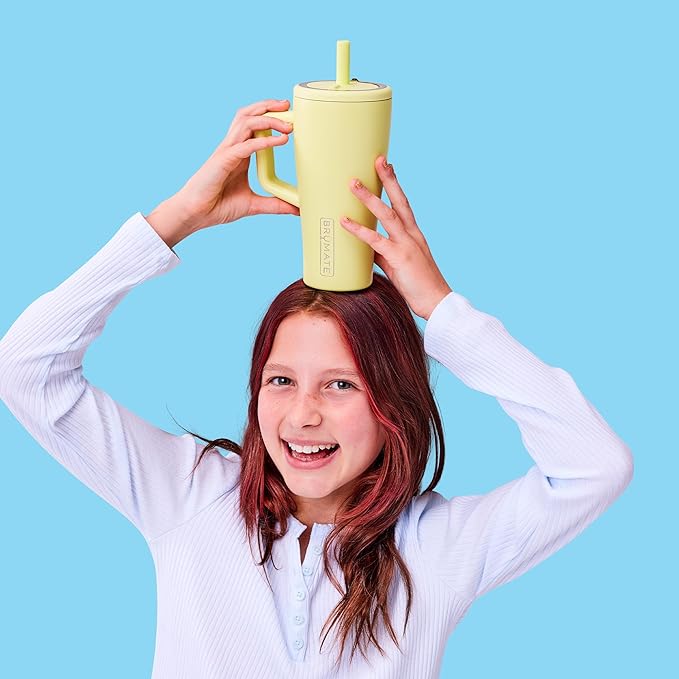 BrüMate Era 20 oz Tumbler with Handle and Straw | 100% Leakproof Insulated Tumbler with Lid and Straw | Made of Stainless Steel | Cup Holder Friendly Base | 20oz (Sage)